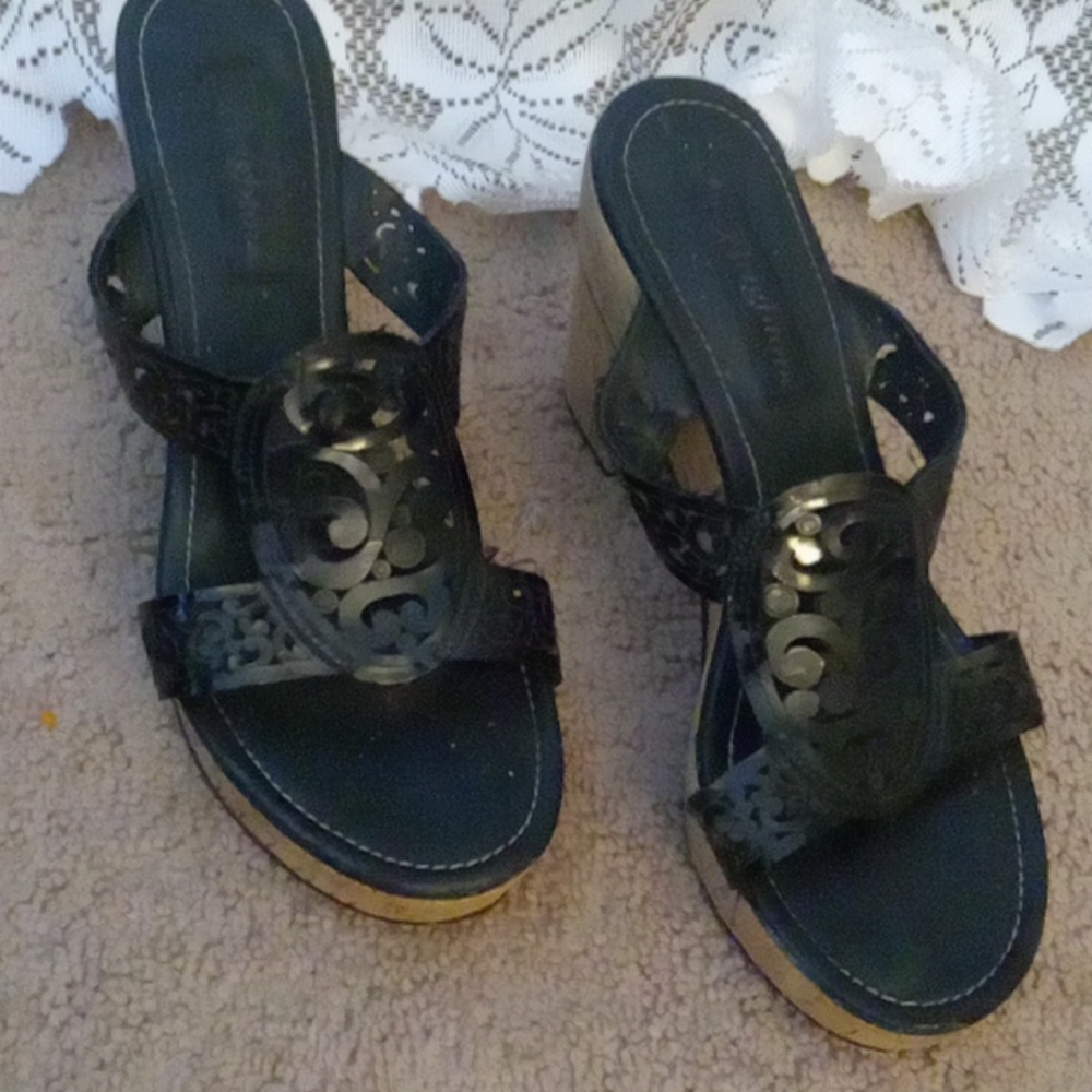 Brighton Platform Cork Wedge Sandals Size 8.5
